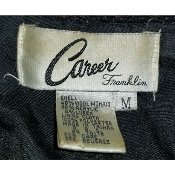 VINTAGE Y2K Womens Sweater/Jacket-CAREER FRANKLIN-multi mohair lined cardigan-M - Picture 5 of 5